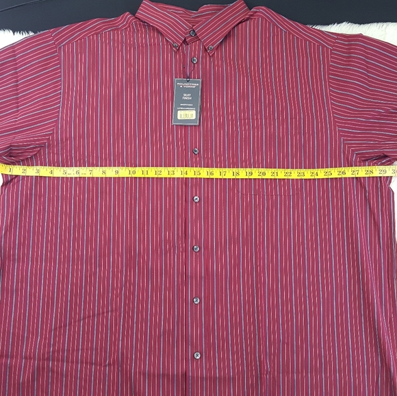 Roundtree & Yorke Silky Finish Stripe Dress Shirt - Picture 6 of 12